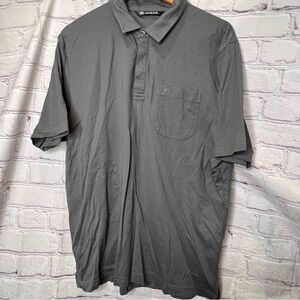 TRAVIS MATHEW Men’s GOLF POLO Short Sleeve SHIRT Size Large Grey Stripe
